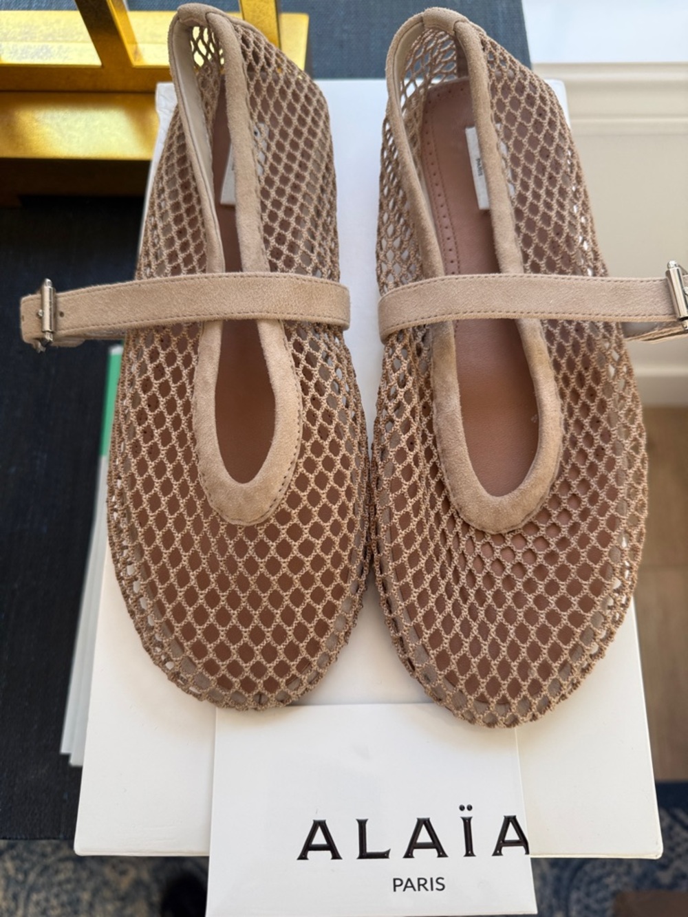ALAÏA BALLET FLATS IN FISHNET Size 38 NWOB - Picture 7 of 9